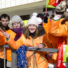 Torch with the Olympic flame in our hands!