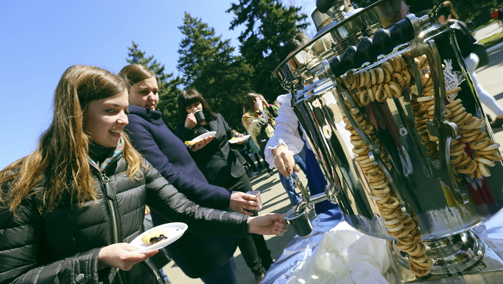 Maslenitsa in a big way celebrated in the Kuban state agrarian University