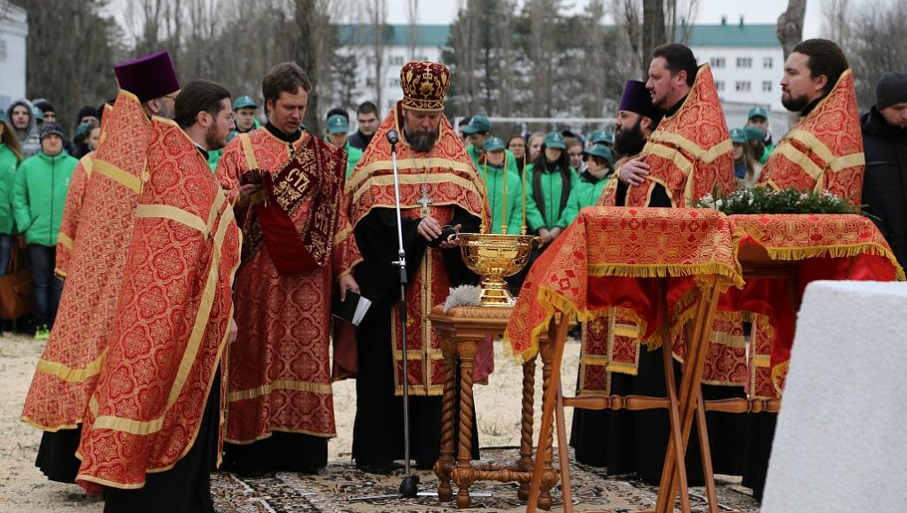 В КубГАУ освятили место под строительство храма св. Татьяны
