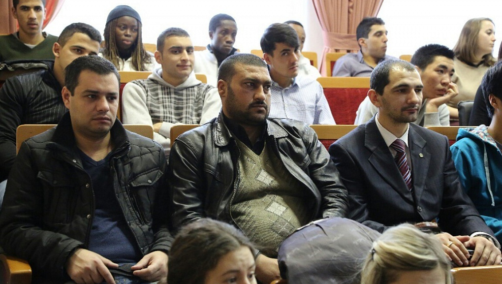 The meeting of the rector and foreign students