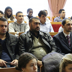 The meeting of the rector and foreign students