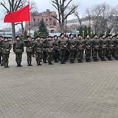 Казаки КубГАУ вошли в состав парадного расчета к 80-летию Великой Победы