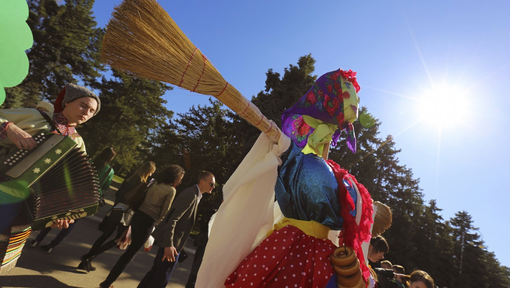 Maslenitsa in a big way celebrated in the Kuban state agrarian University